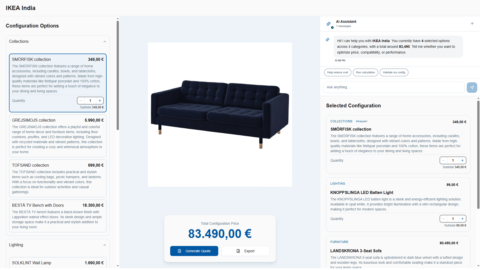 Configurable Ecommerce product configurator preview